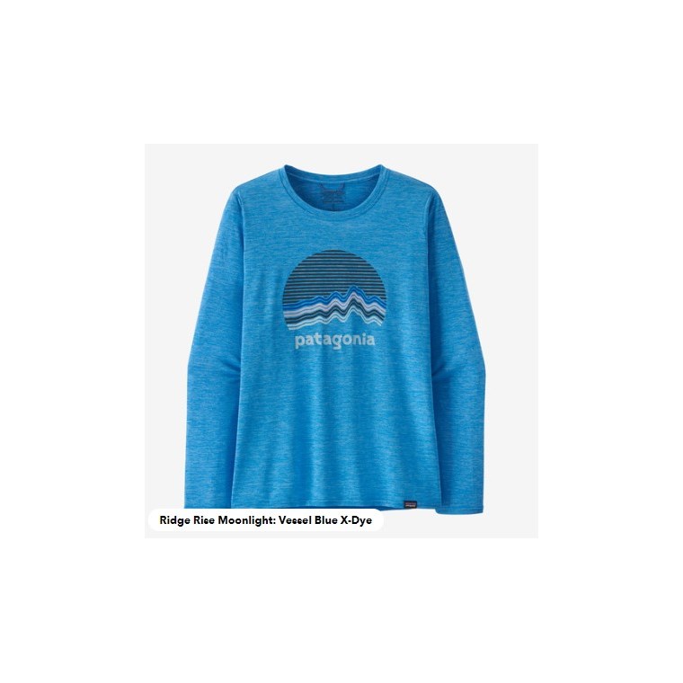 Patagonia W's L/S Cap Cool Daily Graphic Shirt Ridge Rise Moonlight: Vessel Blue X