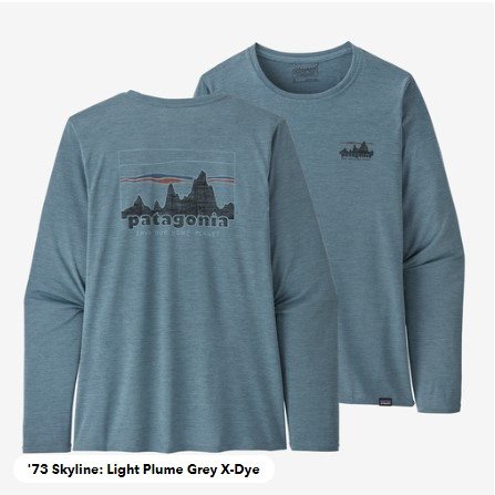 Patagonia W’s L/S Cap Cool Daily Graphic Shirten ’73 Skyline: Light Plume Grey X-Dye