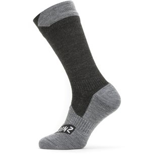 Sealskinz Waterproof All Weather Mid Socks Black/Grey Marl