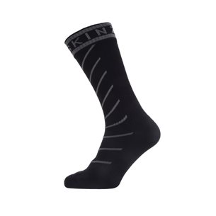 Sealskinz Waterproof Warm Weather Mid Socks withHydrostop Black/Grey