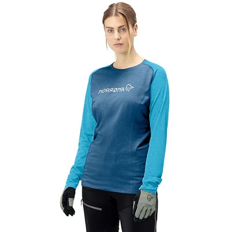 Norrøna Fjørå Equaliser Lightweight Long Sleeve(w) Mykonos Blue/Aquarius