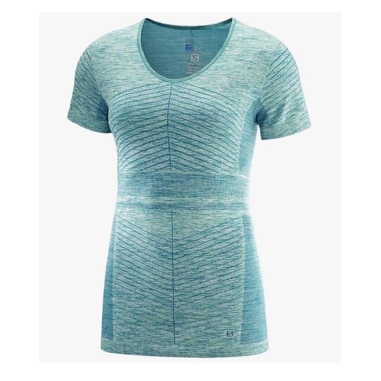 Salomon Elevate Move'On SS Tee Women Deep Lagoon/Waterfall