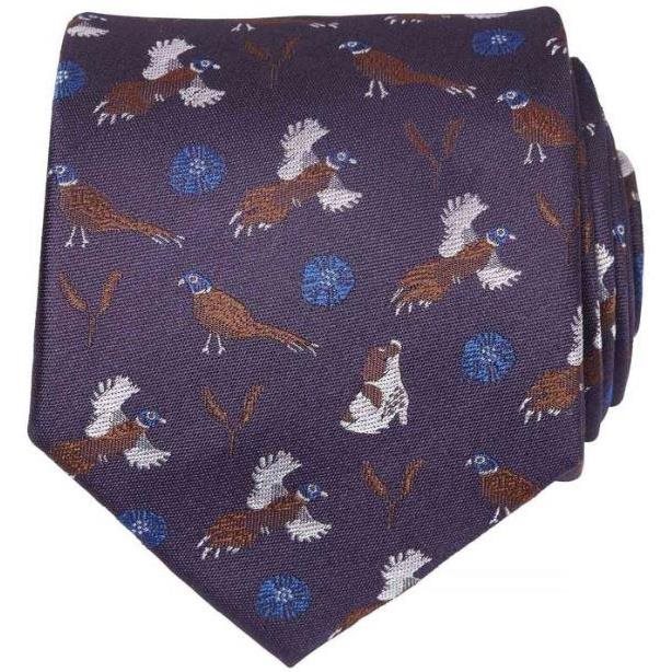 Chevalier Spaniel Silk Tie Wine