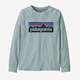 Patagonia K's L/S P-6 Logo T-Shirt Thermal Blue