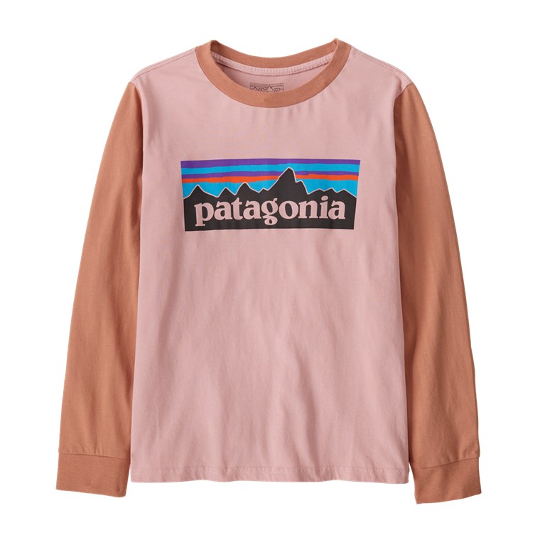 Patagonia K's L/S P-6 Logo T-Shirt Mallow Pink