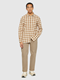 KnowledgeCotton Apparel Loose Fit Checkered Shirt Beige Check