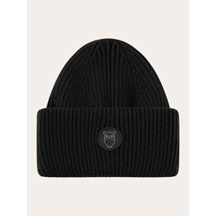 KnowledgeCotton Apparel Wool Beanie RWS Black Jet