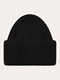 KnowledgeCotton Apparel Wool badge beanie Black Jet