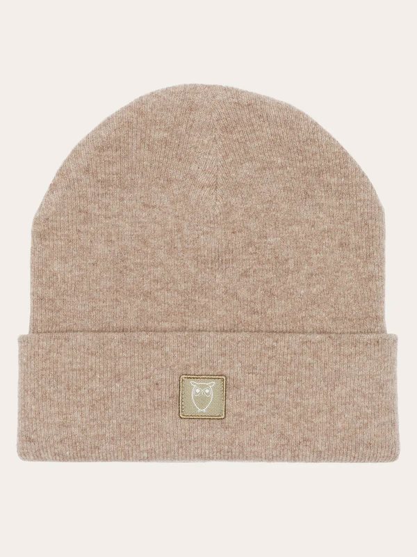 KnowledgeCotton Apparel Double Layer Wool Beanie Kelp Melange