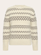 KnowledgeCotton Apparel Knitted Pattern Crew Neck Beige Stripe