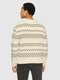 KnowledgeCotton Apparel Knitted Pattern Crew Neck Beige Stripe