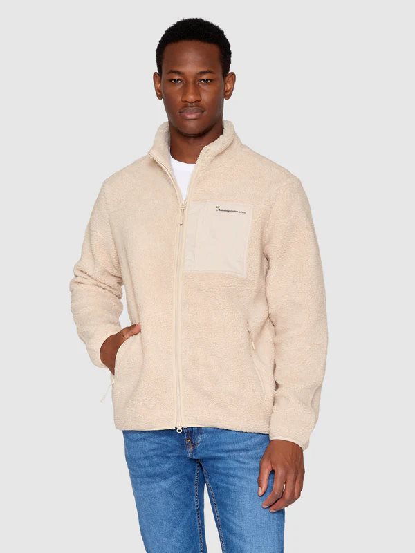 Alternativ bild 1 för KnowledgeCotton Apparel Teddy Fleece Zip Sweat Item Colour