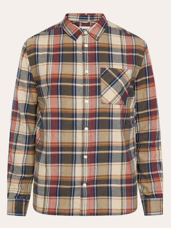 KnowledgeCotton Apparel Regular Light Flannel Checkered Shirt Multi Check