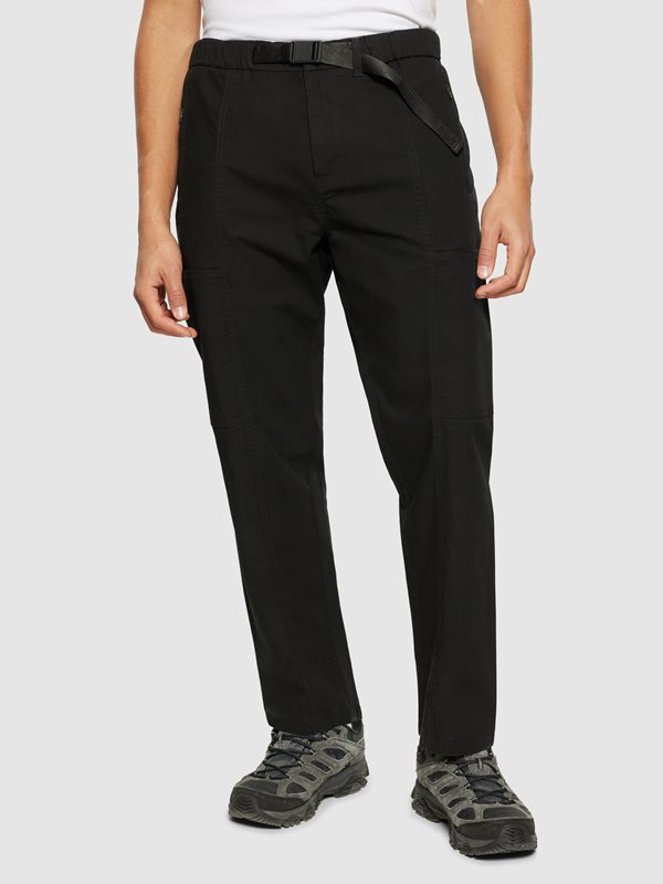 Alternativ bild 1 för KnowledgeCotton Apparel Birch Hybrid Ribstop Belt Cargo Pants Black Jet