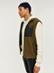 KnowledgeCotton Apparel Teddy Fleece Vest Dark Olive