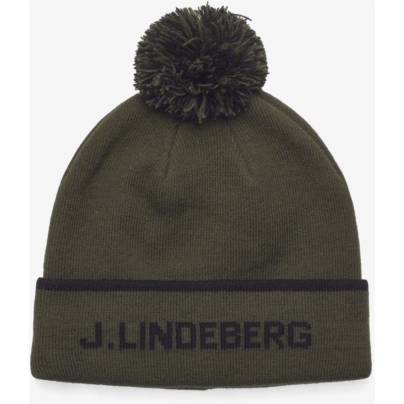 J.Lindeberg Stripe Beanie Forest Green