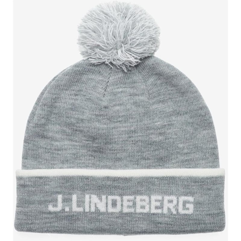 J.Lindeberg Stripe Beanie Medium Grey Melange