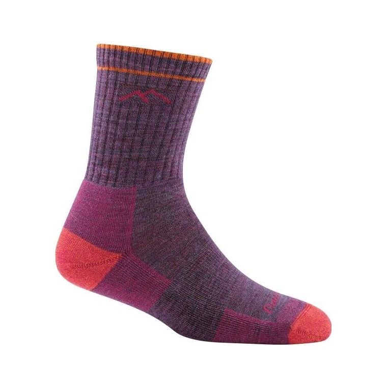 Darn Tough Hiker Micro Crew Midweight Cushion Socks Women Plum Heather