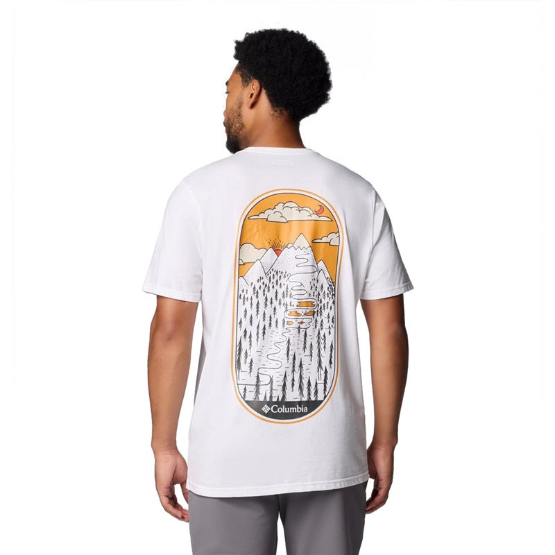 Columbia Rockaway River Graphic Ss Tee White Winding Wonder