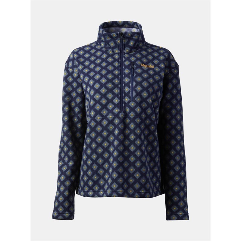 Marmot Wm’S Heavyweight Drop Line Printed 1/2 Zip Navy