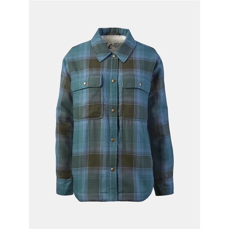 Marmot Wm’S Ridgefield Sherpa Flannel Jacket Dark Green