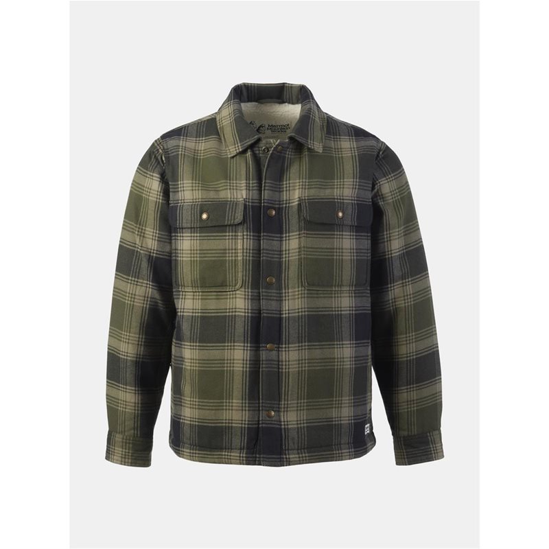 Marmot Ridgefield Sherpa Flannel Shirt Jacket Dark Green