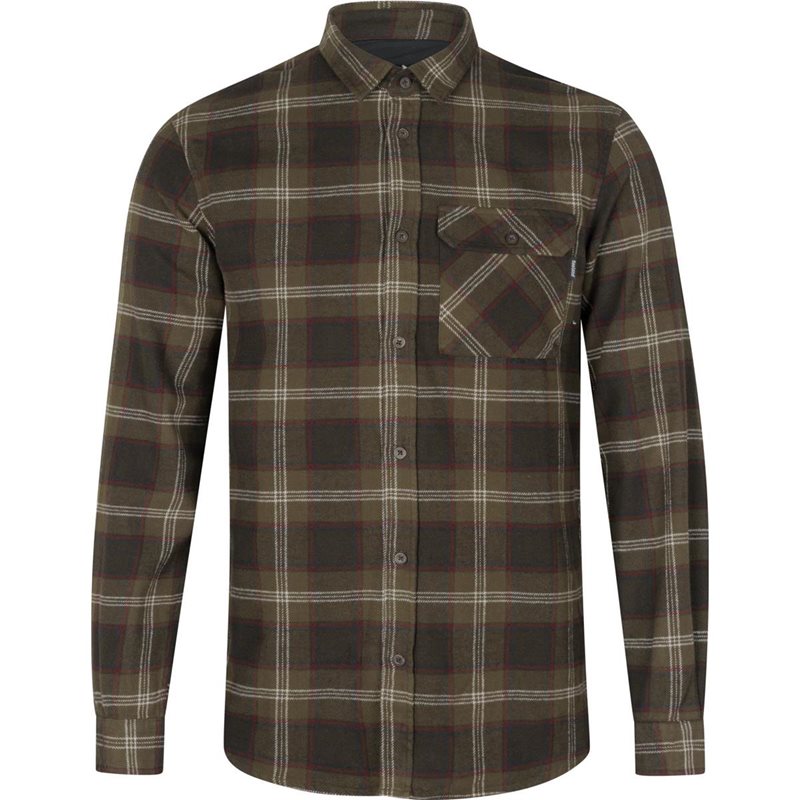 Seeland Glen Flannel Shirt Pine Green Check