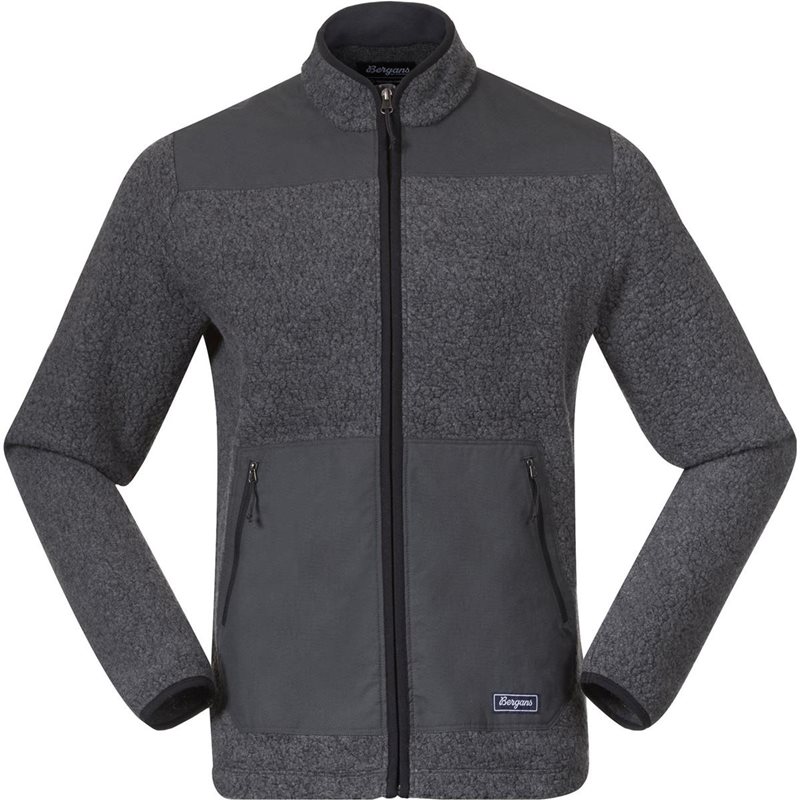 Bergans Nordmarka ReWool Pile Midlayer Jacket Men Solid Dark Grey/Dark Shadow Grey