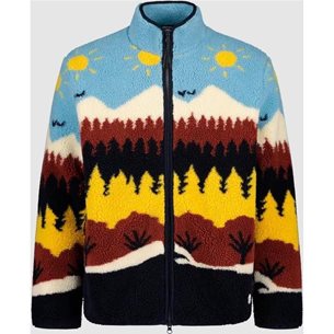 KnowledgeCotton Apparel Loose Fair Isle Teddy Jacket Multi Color Aop