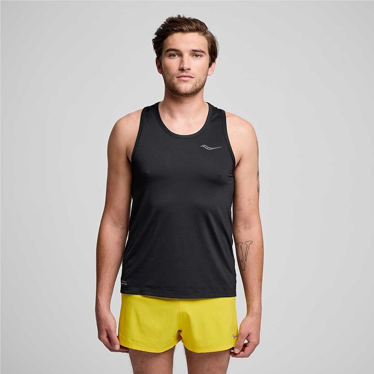 Saucony Stopwatch Singlet M Black