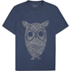 KnowledgeCotton Apparel Regular Single Jersey Mountain Owl Printed T-Shirt Vintage Indigo