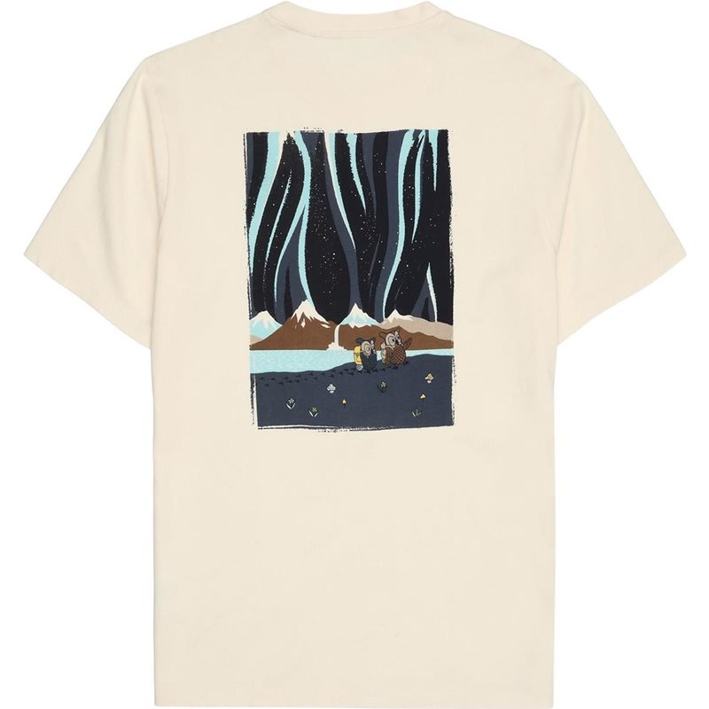 KnowledgeCotton Apparel Regular Single Jersey Hik Printed T-Shirt Egret