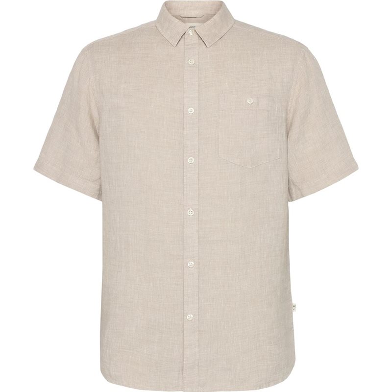 KnowledgeCotton Apparel Regular Linen SL Shirt Light Feather Gray