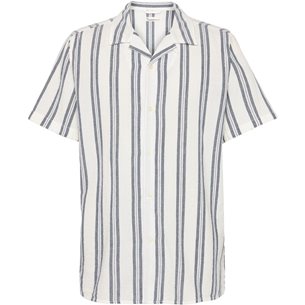 KnowledgeCotton Apparel Box Sl Striped Cotton Shirt Blue Stripe