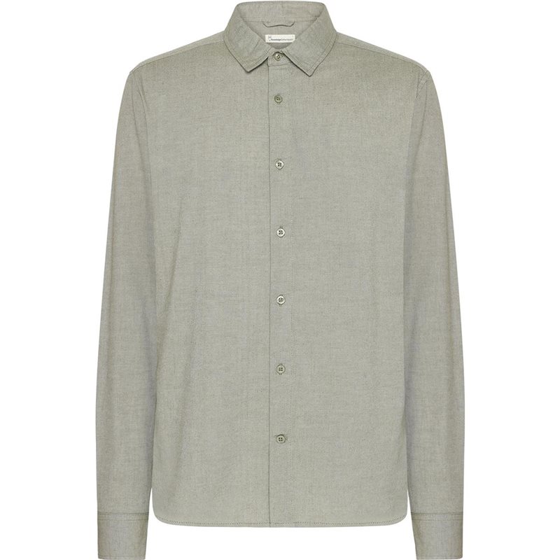 KnowledgeCotton Apparel Regular Fit Light Twill Shirt Burned Olive