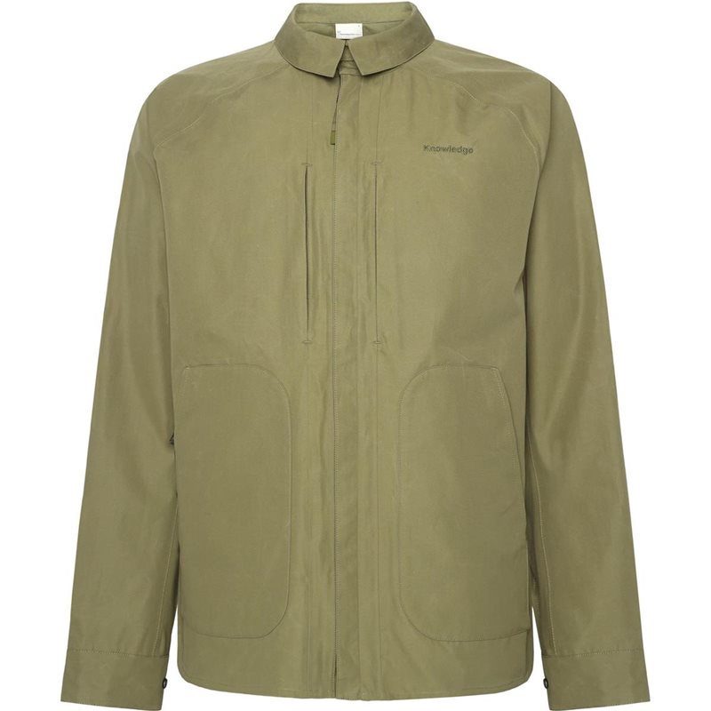 KnowledgeCotton Apparel Vent Canvas 200 Classic Overshirt Burned Olive