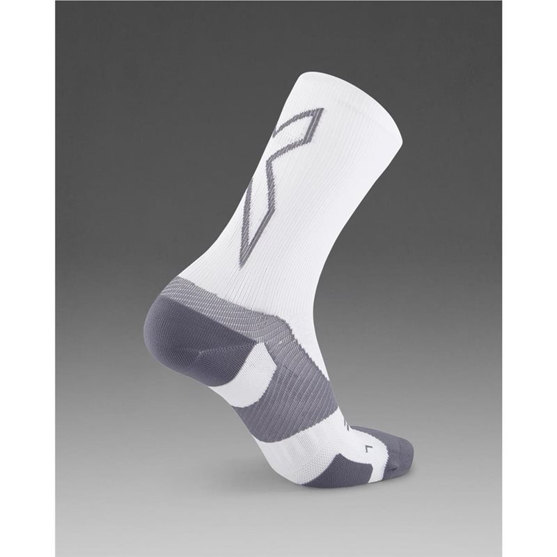2XU Vectr Light Cushion Crew Socks White/Grey