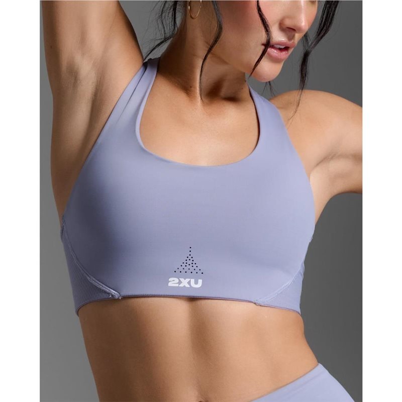 2XU Aero Mesh Medium Impact Bra Digital Lilac/White Reflective