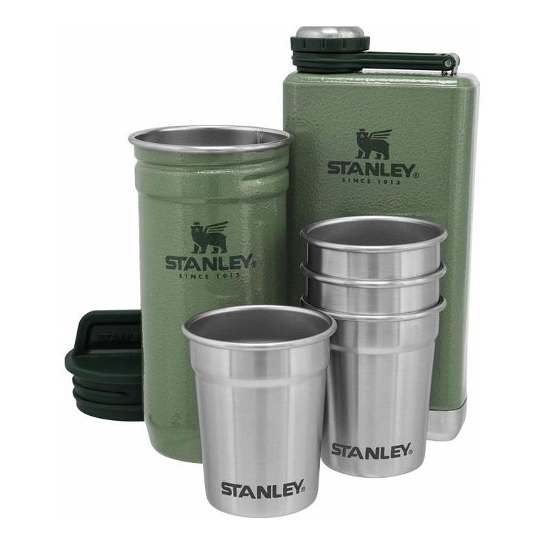Stanley The Pre-Party Shotglass + Flask Set Hammertone Green 4X59ml/236Ml