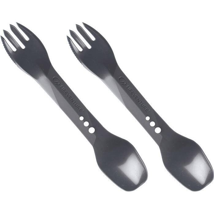 Lifeventure Ellipse Spork, 2-Pack Graphite
