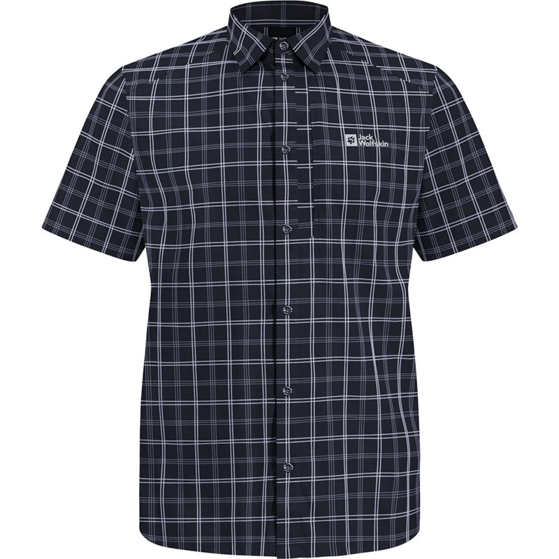 Jack Wolfskin Norbo SS Shirt M Night Blue Checks