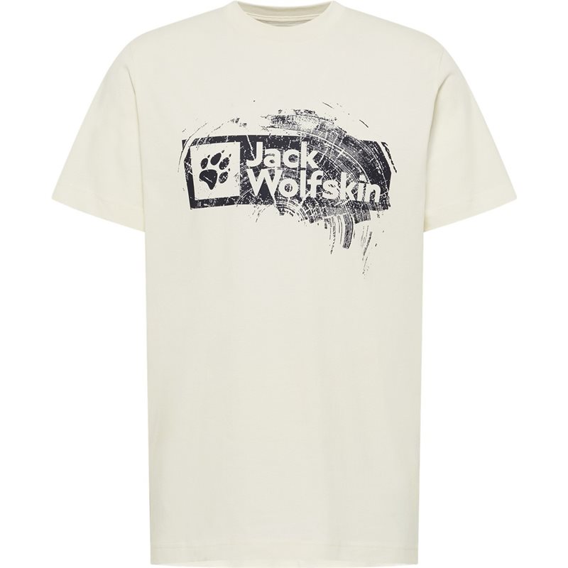 Jack Wolfskin Brand T M Wood Cotton White