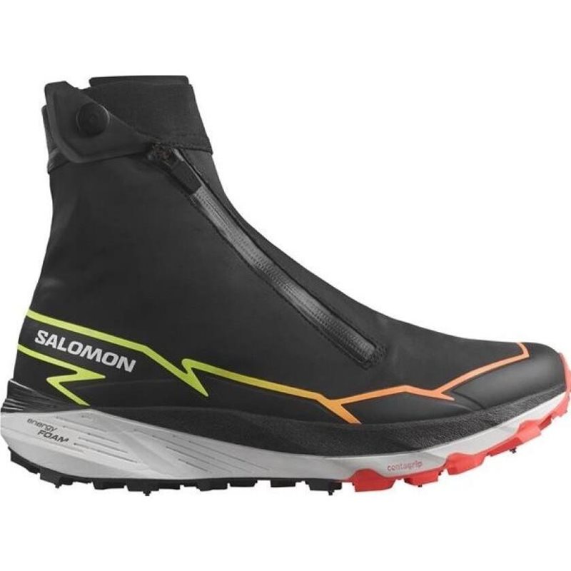 Salomon Winter Cross Spikepike Black/Fiery Coral/Safety Yellow