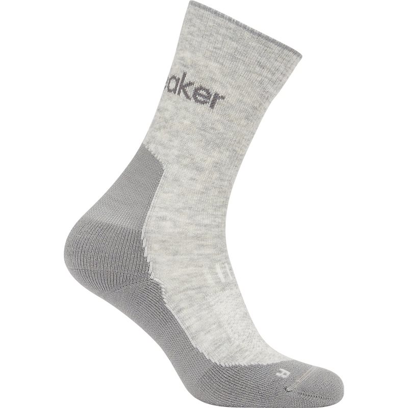 Icebreaker Women Merino Hike+ Light Crew Blizzard Hthr/Alloy