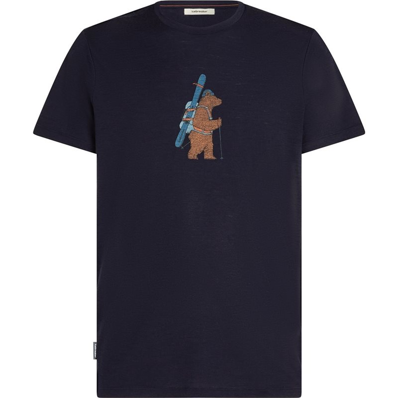 Icebreaker Men Merino 150 Tech Lite SS Tee Bear Tou Midnight Navy Midnight Navy S