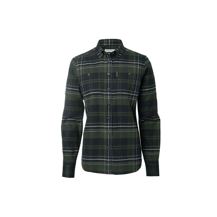 Chevalier Heron Flannel Shirt Women October Green Checked