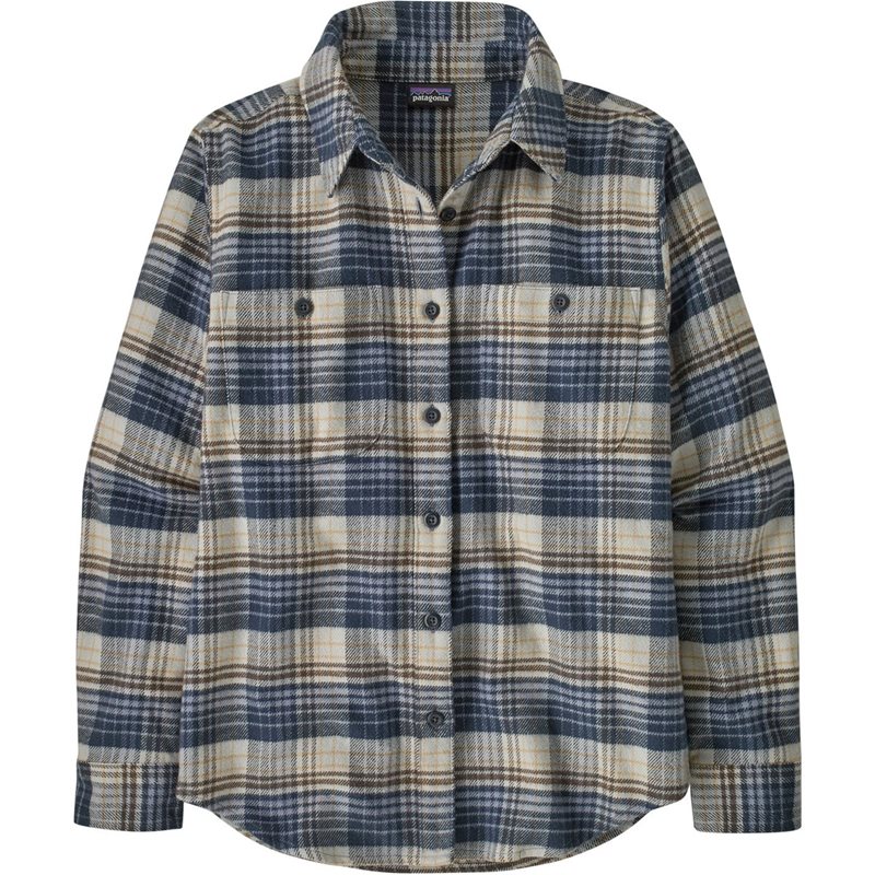 Patagonia Women's Fjord Flannel Shirt River Plaid: Barnacle Blue