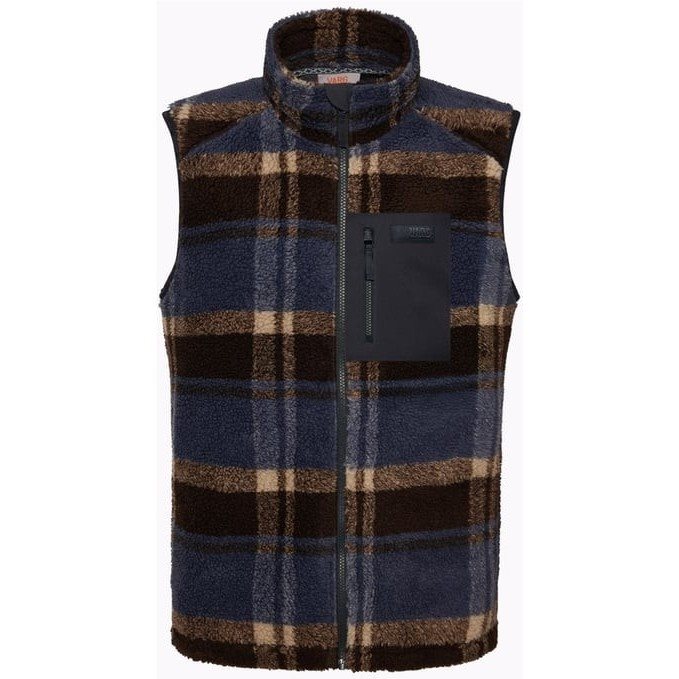 Varg M Funäs Pile Vest Earthy Blue Check Varg M Funäs Pile Vest Earthy Blue Check