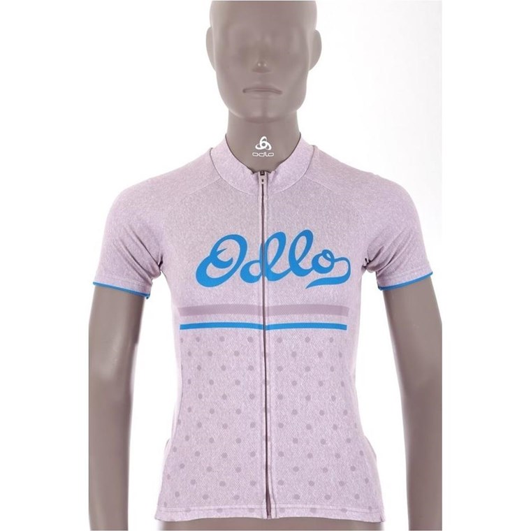 Odlo Stand-Up Collar S/S Full Zip Women Quail Melange/Retro