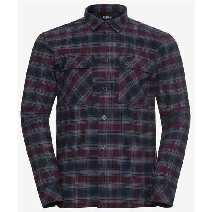 Jack Wolfskin Baja Flannel Shirt M Check Dark Navy Jack Wolfskin Baja Flannel Shirt M Check Dark Navy